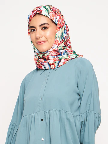 Nabia Multicolor Floral Printed Scarf - Image 2