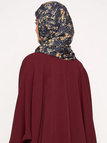 Nabia Black and Yellow Floral Printed Scarf - Image 3