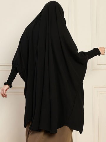 Nabia Black Solid Free Size Prayer Khimar - Image 2