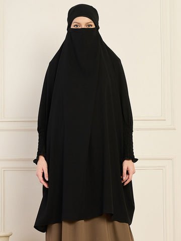 Nabia Black Solid Free Size Prayer Khimar - Image 3