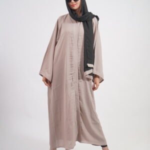taupe-textured-abaya-black-hijab